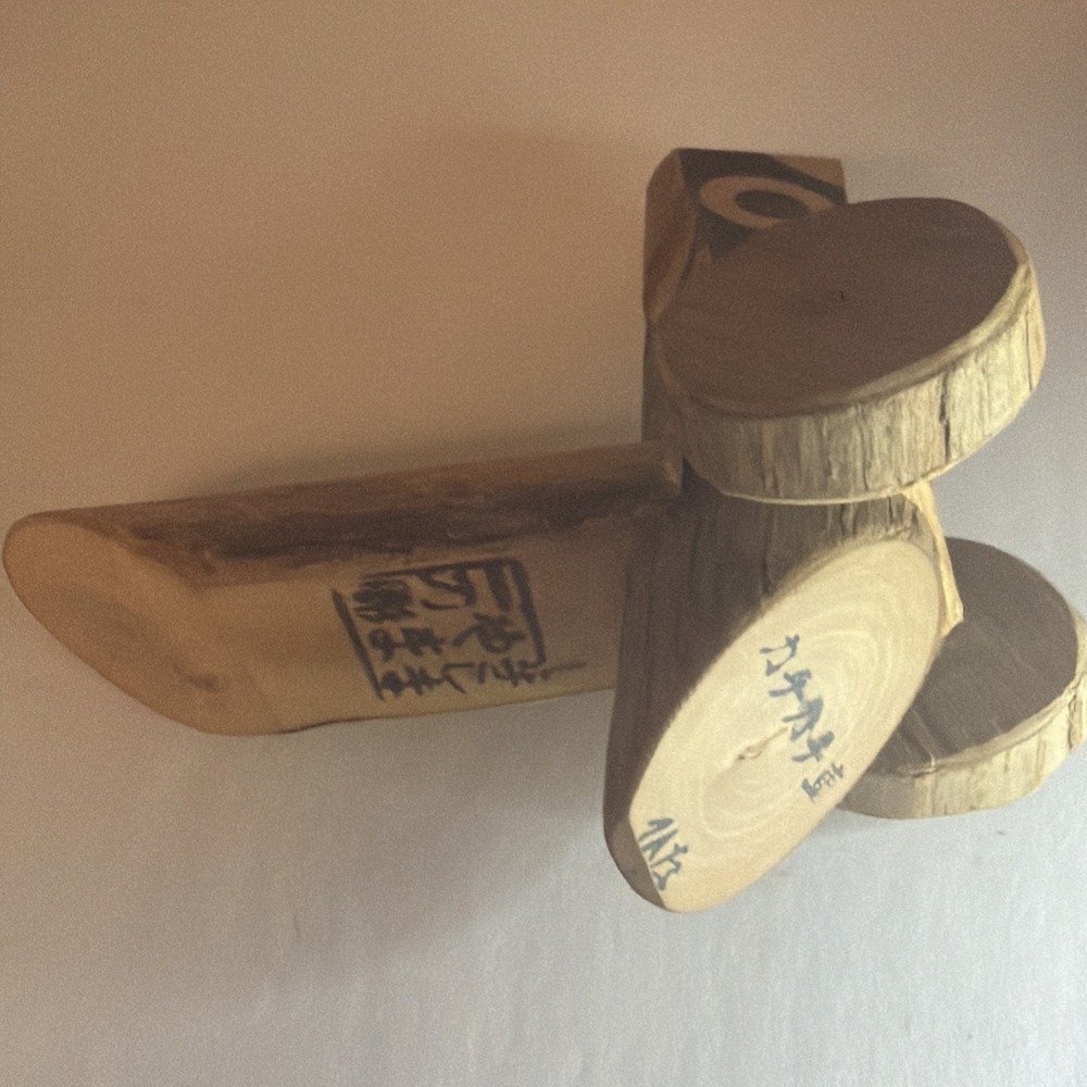 Kishima Japanese Wooden Click Clack Bird Toy on wheels signed Japan Folk Art - Picture 10 of 16
